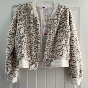 Buddylove cream leopard bomber jacket